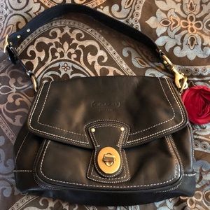 Black leather Coach purse